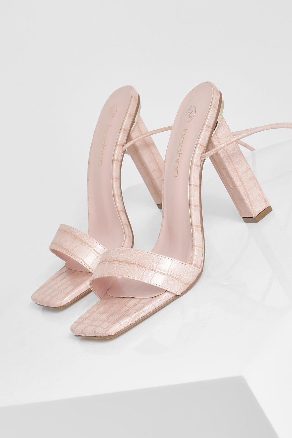 Pale pink block heels hotsell